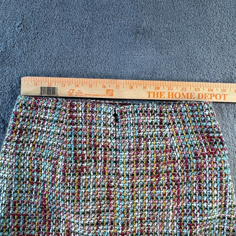 Colorful Tweed Loft‎ Womens Multi Color  Mini Skirt Size 2 Zipper Pockets A-Line